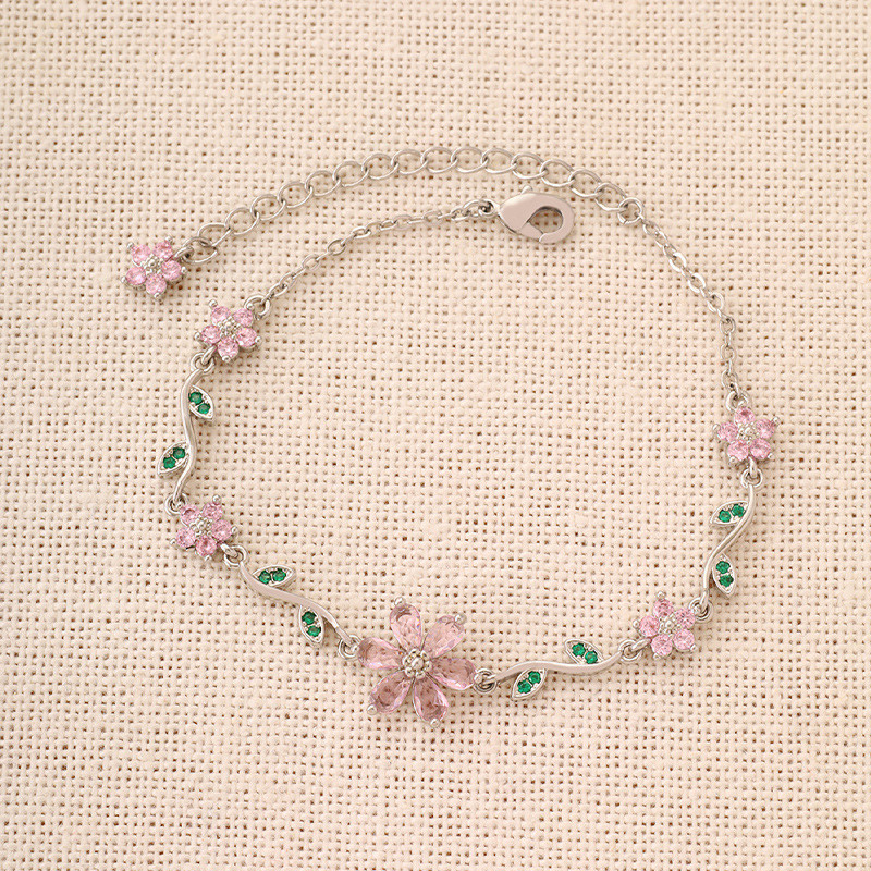 Vòng tay hoa Zircon tinh tế và ngọt ngào