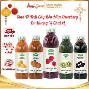 Sinh Tố Trái Cây Bốn Mùa Osterberg Đủ Hương Vị Chai 1L, Thơm Ngon Cho Ly Trà Trái Cây Chuẩn Vị