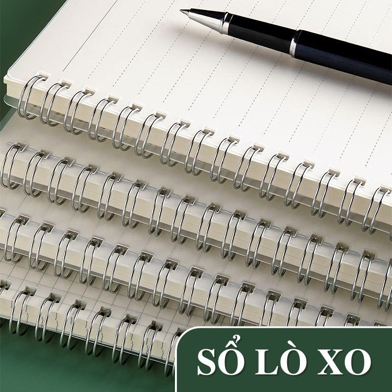 Sổ Lò Xo A5 PP Trong Suốt 160 Trang – Sổ Tay Ghi Chép Kẻ Caro Basic, Dùng Học Tập & Làm Planner