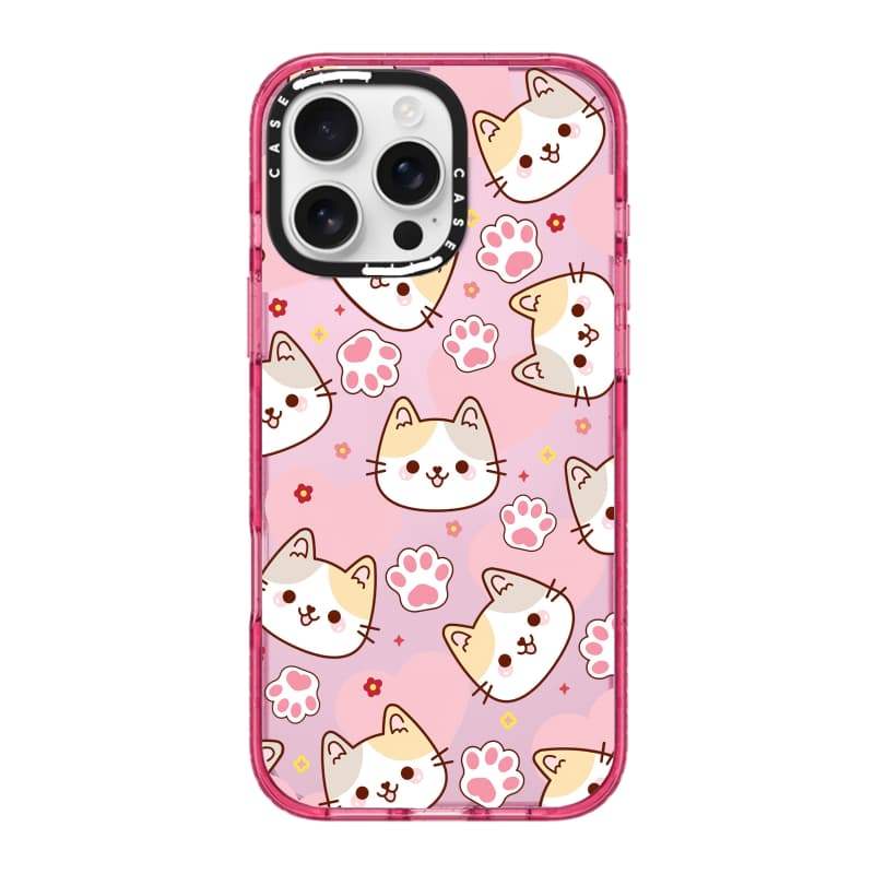 CASECASE X Mèo Dễ Thương Paw Hồng Fizz Màu Trong Suốt Cứng Từ Hút Tác Động Cho Apple IPhone 12 13 14 15 16 17 Pro Max Air Plus Có Hộp