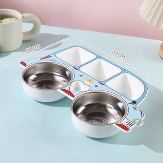 Thép không gỉ 304 Đĩa Ăn Trẻ Em Hộ Gia Đình Cho Bé Hoạt Hình Xe Bộ Đồ Ăn Bộ Trẻ Em Hoạt Hình Ngăn Đĩa Ăn