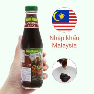 Sốt Tiêu Đen Hiệu Bumi Hijua Black Pepper Sauce Chai 340g, Thơm Ngon Cho Món Ăn Hấp Dẫn