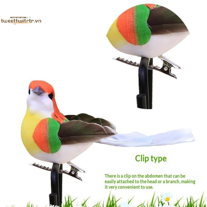 TRTR 3 / 6 Cái 3D Giả Thủ Công Chim Xốp Nhân Tạo Lông Chim Sinh Nhật Trang Trí Nhà Vườn Trang Trí Đám Cưới VN