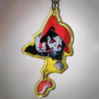 Anime Yi Xi Butcher Vanity Cosplay Keychain Acrylic Pendant Keyring Two-sided Key Chain Bag Accessories Halloween Orname