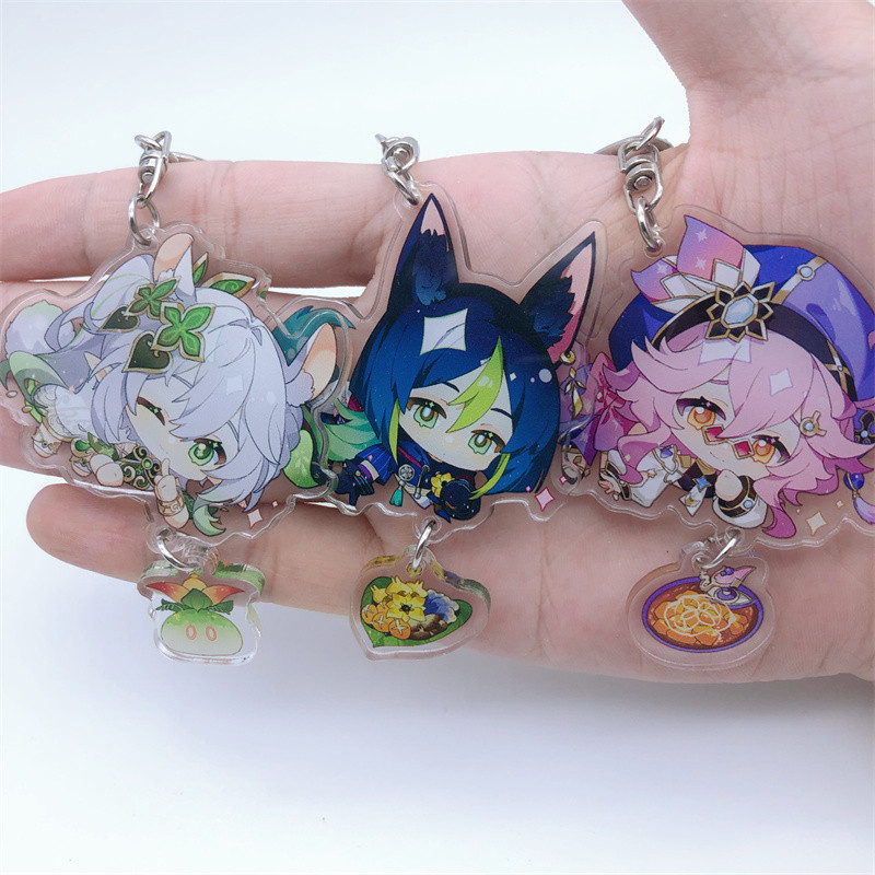 Game Impact Dori Dainsleif Kaedehara Kazuha Tighnari Xiao Keychain Badge Accessories Anime