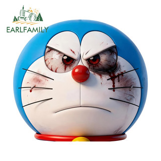 EARLFAMILY Devil Doremon Peeker 3D Xe Ô Tô Dán Xe Máy Ván Trượt Vali Kính Chắn Gió Mũ Bảo Hiểm JDM Vinyl Decal Vui Nhộn Trang Trí Chống Trầy Xước