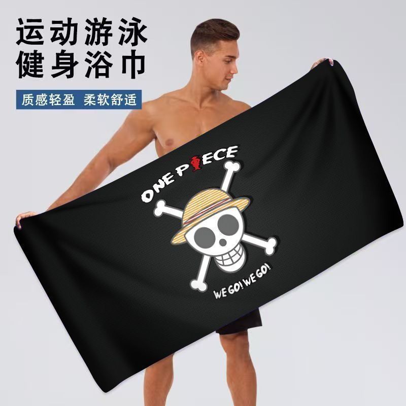 Anime One Piece Khăn Tắm Luffy Zoro Ace Chopper Nami Thứ Hai Mềm Nhanh Khô Lint-Free Khăn Thể Thao