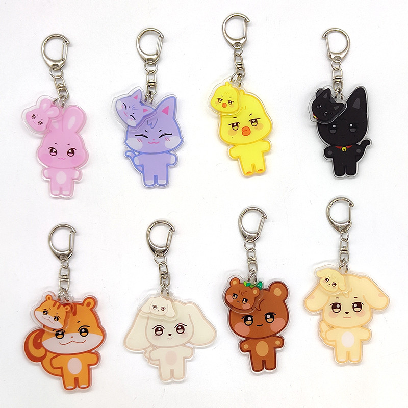 4/8pcs/set KPOP Acrylic Keychains Accessories Cute Bag Pendant for fans gifts