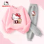 Hello Kitty Bé Gái Quần Áo Hai Mảnh Bộ Hoạt Hình Dễ Thương Trẻ Em Trang Phục Thường Ngày