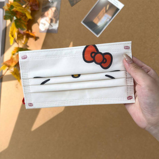 Mặt nạ phẳng/hình chữ V bảo vệ 3 lớp, in hình hoạt hình chú chó tình yêu KT, thời trang và đa năng