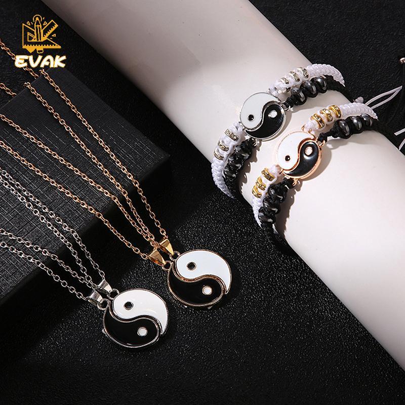 Vòng tay và dây chuyền bộ đôi Thái cực dương, có thể điều chỉnh phù hợp làm quà tặng cho người yêu tại Việt Nam