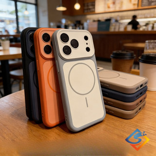 Ốp Điện Thoại Từ Tính Cảm Giác Da Ống Kính Cửa Sổ Lớn Mới Cho iPhone 17 Pro Max 12 13 14 15 16 Pro Max Slim PC Cứng Vỏ Chống Sốc Có Vỏ Bảo Vệ Camera ﻿