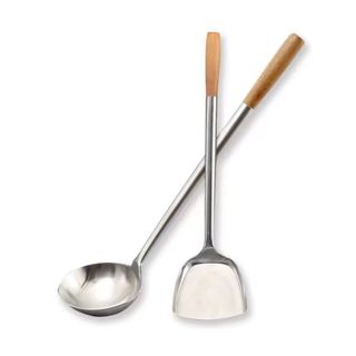 Thìa inox đầu bếp không từ tính, muỗng nấu ăn lớn cho căng tin, khách sạn