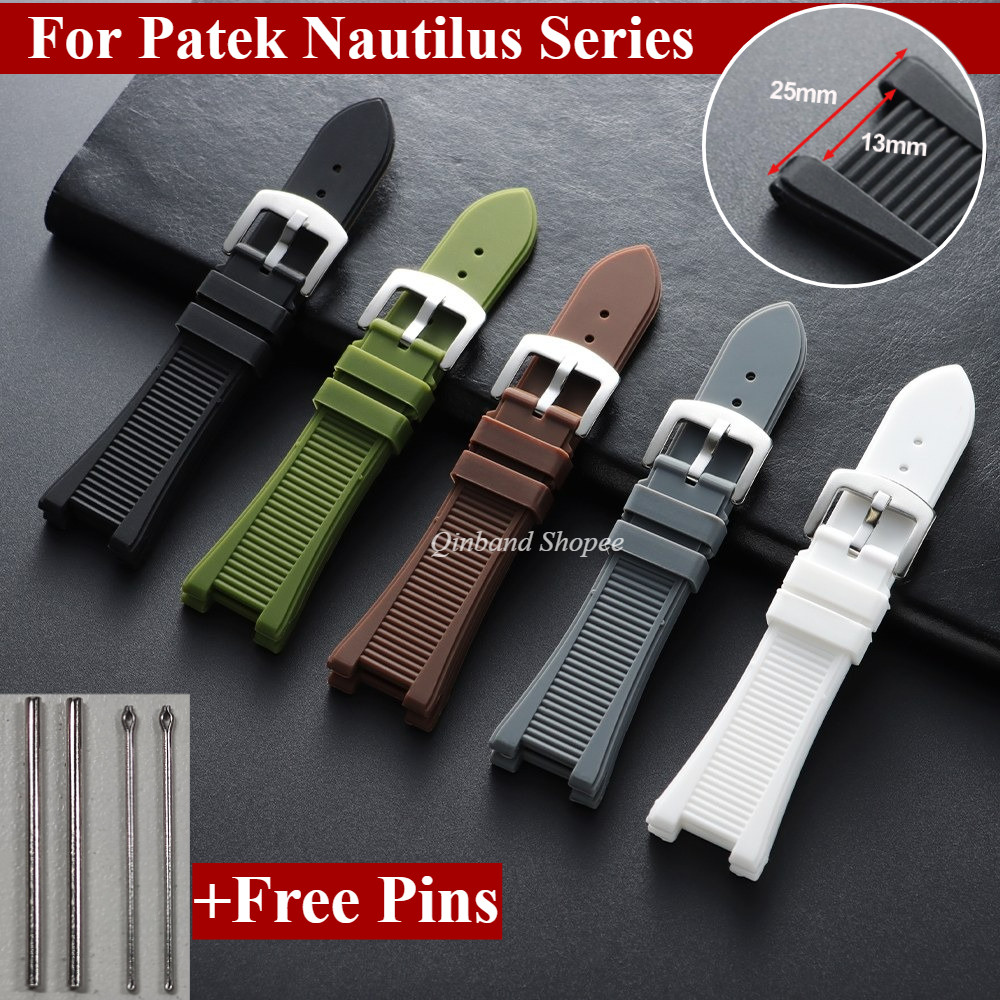 Dây đeo đồng hồ cao su silicon cho Patek Nautilus 55711 5712 5726 5980 Dây đeo đồng hồ bằng nhựa 25x13mm Dây đeo đồng hồ dành cho nam nữ