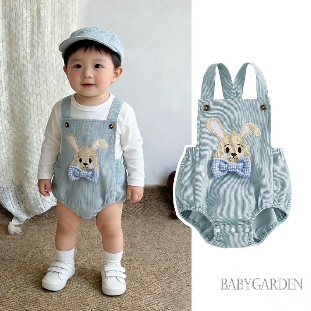 Bé Trai Phục Sinh Tổng Thể Áo Liền Quần Bowtie Thỏ Thêu Không Tay Jumpsuit Thường Ngày Mùa Hè Mùa Xuân Quần Áo