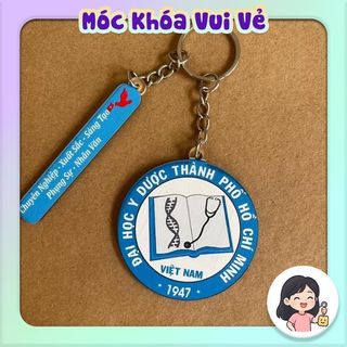 Móc Khoá Trường Đại Học, Móc Khoá Logo Trường Đại Học Kèm Slogan Bùa Thi Đỗ in theo yêu cầu - DH