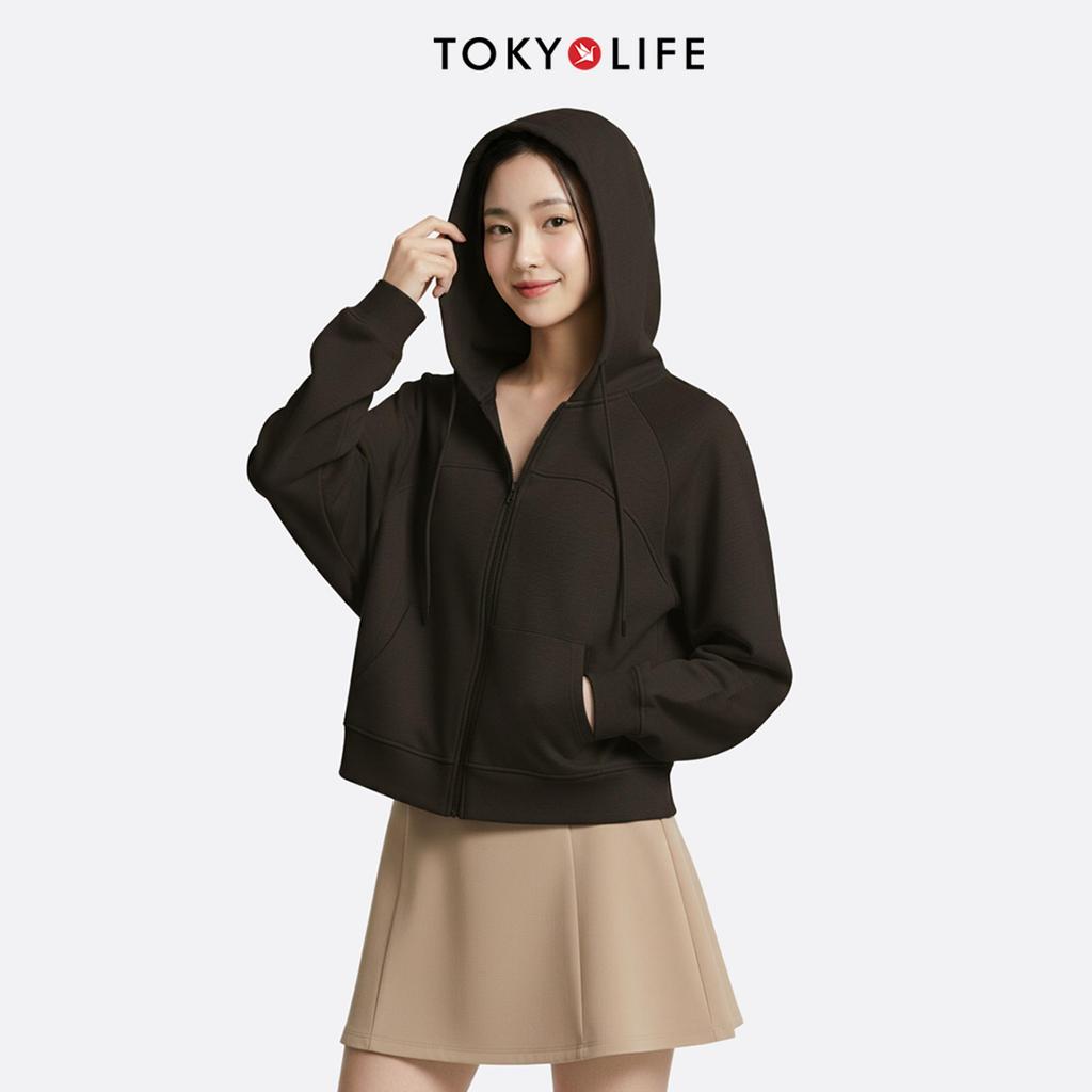 Áo Khoác Nỉ Hoodie Zip Nữ Form Boxy Vải Cotton Mềm Mại Thoáng Mát 40004136 - TOKYOLIFE