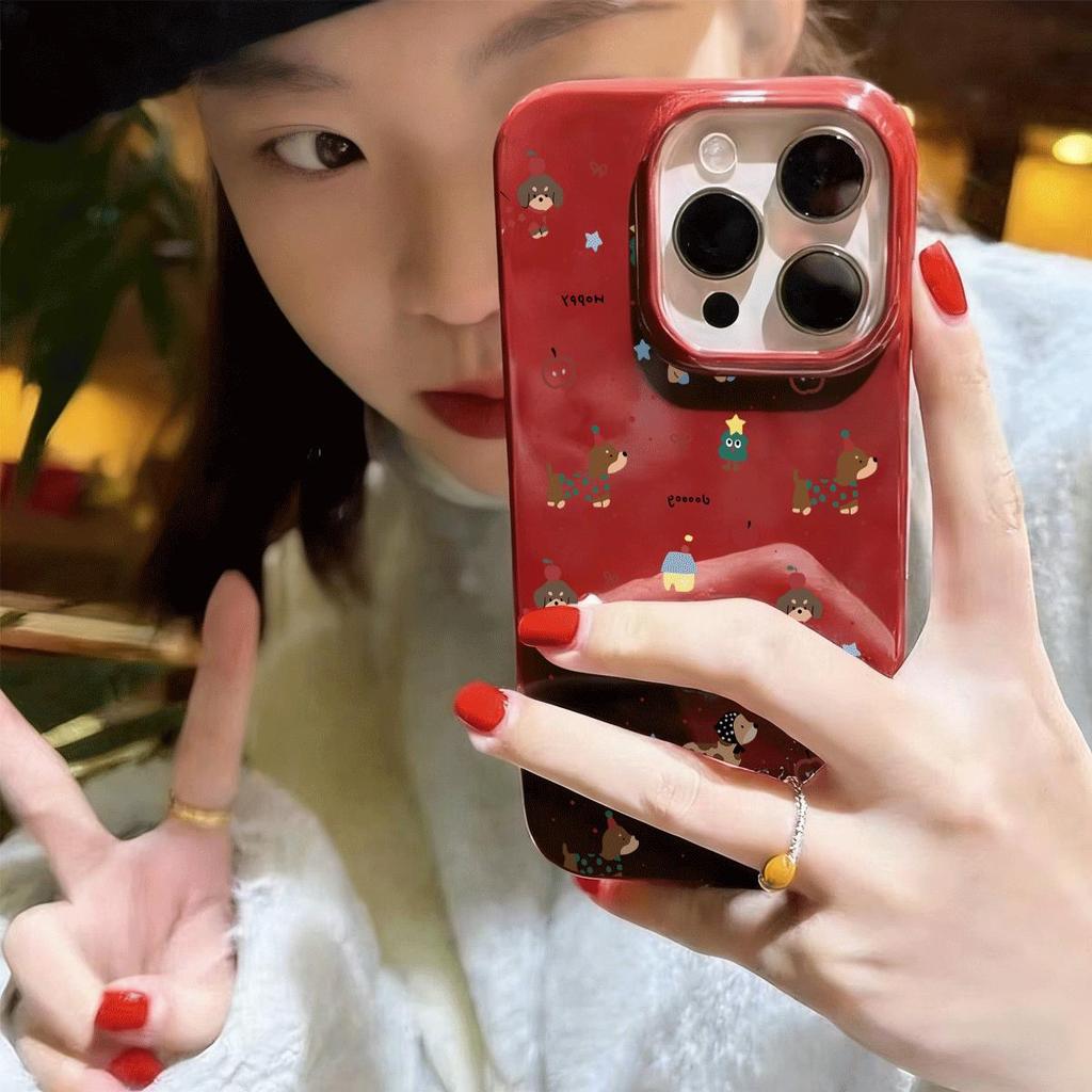 Full Screen Little Dog cho trường hợp điện thoại 17 16pro iPhone 15 Jelly Case 14 13pro11 Bề mặt sáng