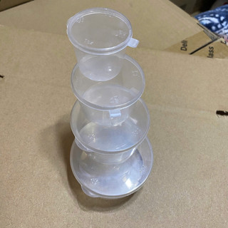 Lốc 50-100c hũ sốt, hộp đựng 1oz-4oz (30ml-120ml) nắp liền, hủ tròn nhựa PP