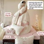 Bộ nỉ nhung 4 món Memminbedding luxury bộ chăn ga nhung sữa kitty hồng và xanh mềm mịn, dày dặn, giữi nhiệt tốt