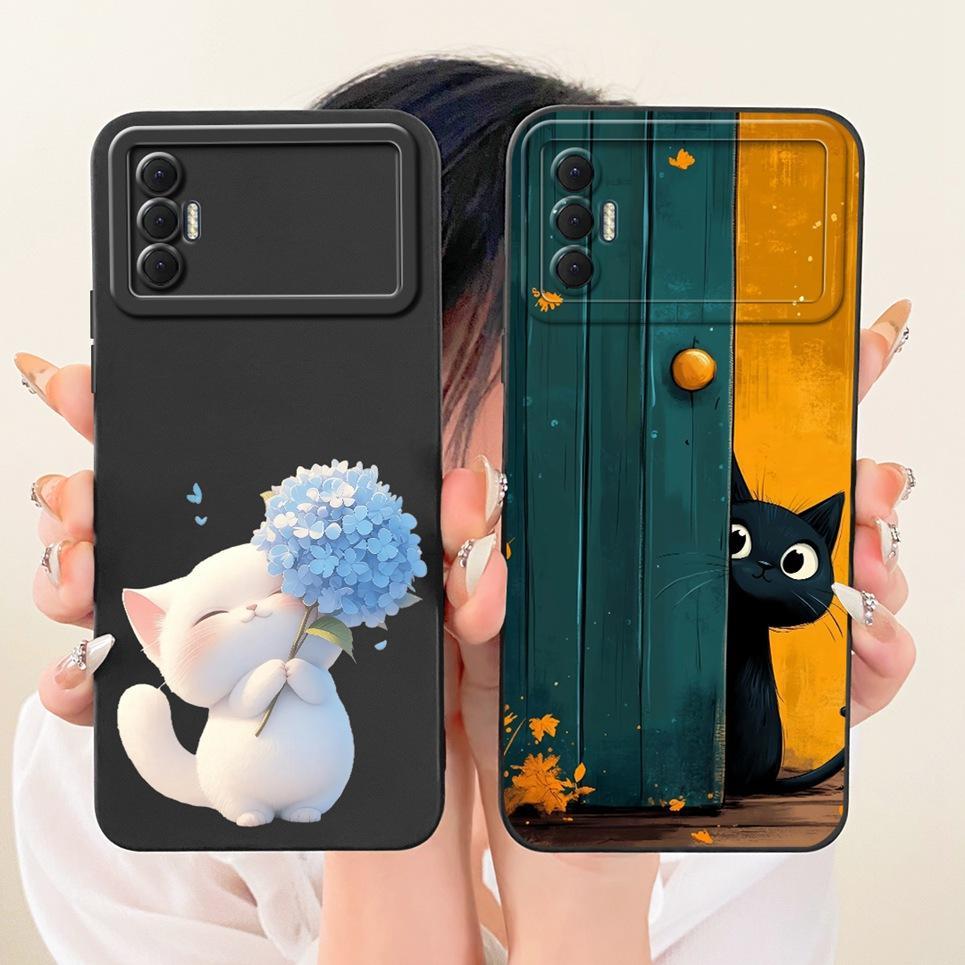 Mèo Trung Quốc Loogn Rồng Hoạt Hình Tranh Vỏ Cho Tecno Spark 8p 8c Mềm Mờ Silicon Ốp Lưng Điện Thoại Trên Spark 8 Pro Spark8