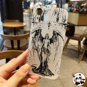 Vỏ mờ Gothic mát mẻ cho Meizu 21 Note 20 18 17 16 Note 16 Pro Luck 08 5G 4G Vỏ điện thoại mờ mềm hình thiên thần dễ thương dễ thương dễ thương