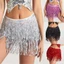 Váy khiêu vũ bụng Roly sequin decorate, trang phục biểu diễn với tua rua và khăn quàng cổ gợi cảm