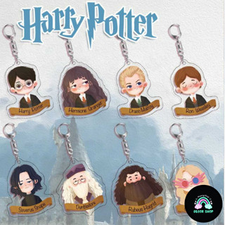 Móc khóa Harry Potter acrylic hình bảng các nhân vật trong hai mặt HD trang trí vật dụng