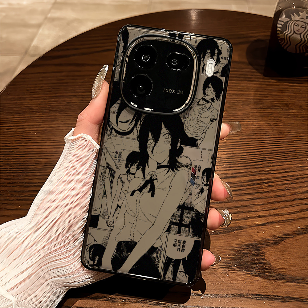 Ốp điện thoại trong suốt mềm Chainsaw Man REZE cho iQOO 15 / 13 / 12 Neo 11 / Neo 10 Z9 Z11 Turbo 10 Turbo Pro Neo 9 Z9X Z8X ‌Bảo vệ Camera Vỏ iQOO chống sốc