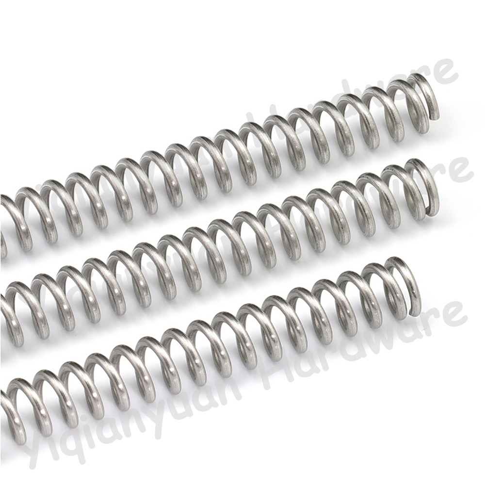 Yiqianyuan 2 Dây 0.3mm SUS304 Lò xo nén bằng thép không gỉ Chiều dài miễn phí 300mm OD 2mm ~ 7mm Lò xo áp suất siêu dài
