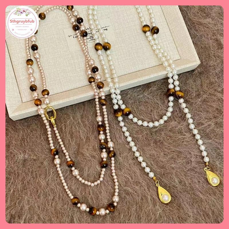 Sợi dây chocker đá hổ mắt tự nhiên, trang sức thời trang vintage dành cho nữ