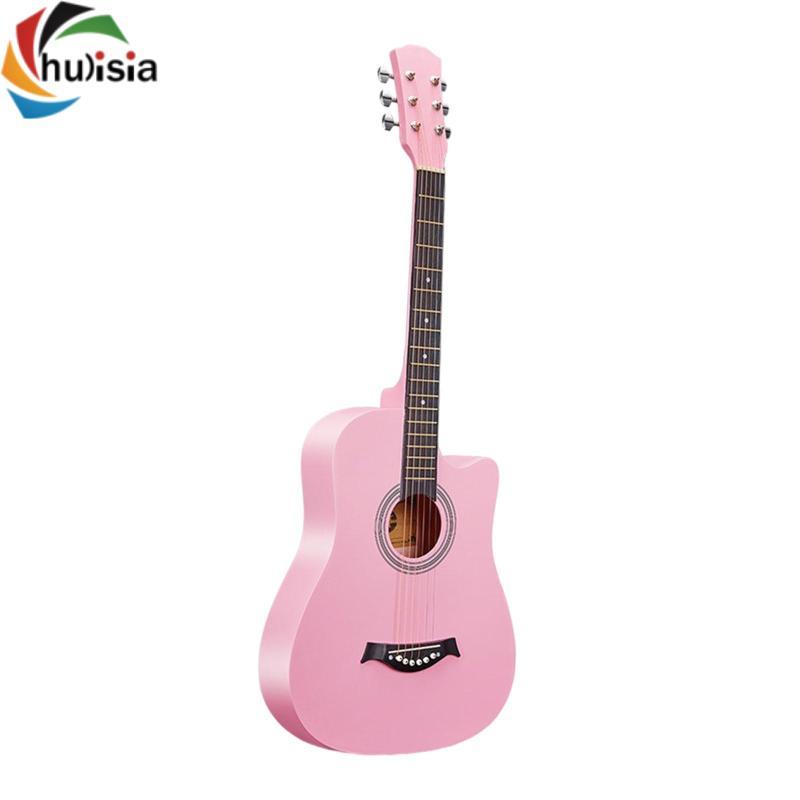 Chalisia 38 '' Đàn Guitar Gỗ Acoustic Người Mới Bắt Đầu Dễ Dàng Giữ Trẻ Em Học Tập 6 Dây Đàn Guitar Dân Gian Nhạc Cụ Cho Gigs Quà Tặng Mọi lứa tuổi