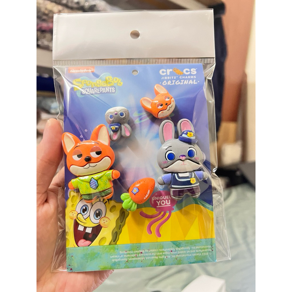 Set charm Thỏ và Cáo - Thỏ cảnh sát & Cáo tinh ranh phim Zootopia- Hàng hotrend- Bộ 10 chi tiết- Judy Hopps &Nick Wilde