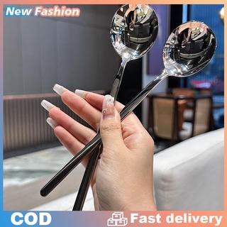 Thép không gỉ muỗng Hàn Quốc Dài xử lý Bộ đồ ăn dày khuấy đá muỗng bữa ăn muỗng gia đình bữa ăn tối muỗng