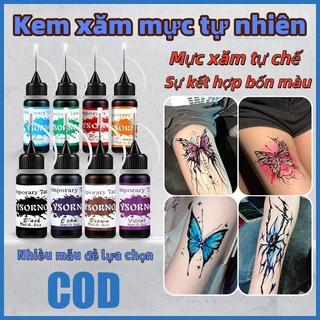 Kem Xăm Henna Tự Nhiên 10ml, Nhiều Mẫu Thiết Kế Độc Đáo, DIY Tạo Hình, Màu Sắc Sáng Rực Rỡ, Dễ Dàng Sử Dụng