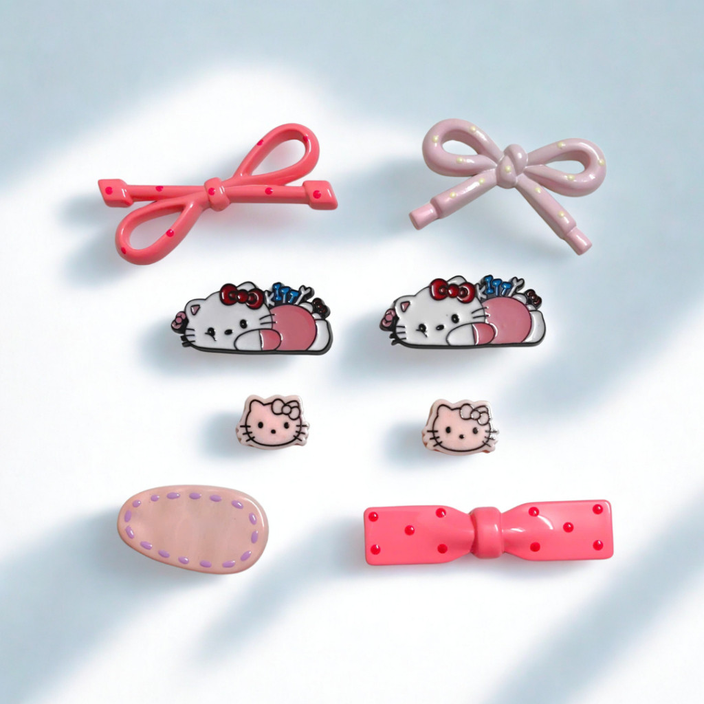 Set Charm Hello Kitty Nơ Hồng Baby Cute – Charm Gắn Dép Xinh Xắn