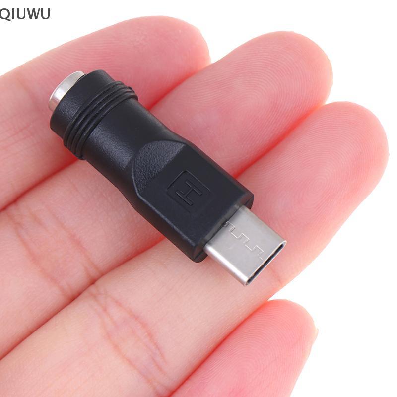 QIUWU 1 Cái 5.5 * 2.1mm Nữ ja sang Type-C 3.1 Nam Cắm 90 / 180 Độ DC Adapter.