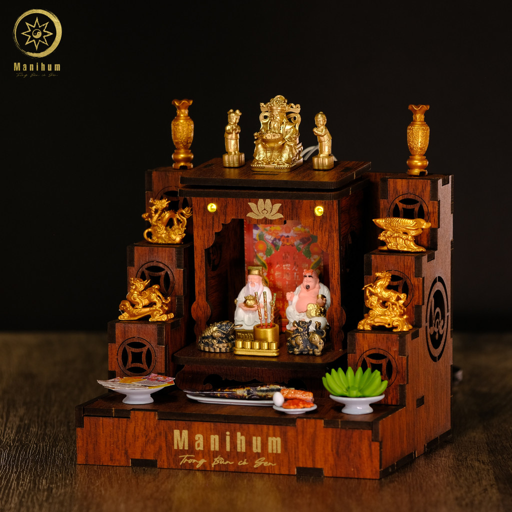 Set 1-2 COMBO 5 - BÀN THỜ  KIM TÀI PHÚC ĐỊA + PHỤ KIỆN