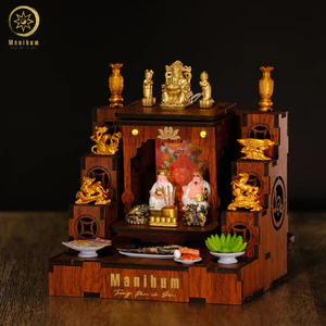 Set 1-2 COMBO 5 - BÀN THỜ KIM TÀI PHÚC ĐỊA + PHỤ KIỆN