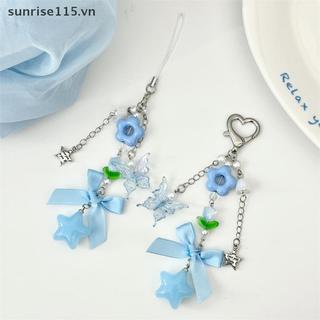 SSVN Dễ Thương Ngọt Ngào Xanh Tulip Nơ Bướm Ngôi Sao Dây Điện Thoại Dây Ccd Phụ Kiện Máy Ảnh Nữ Tính Móc Khóa Mặt Dây Chuyền Túi Treo Đồ Trang Trí Quà Tặng.