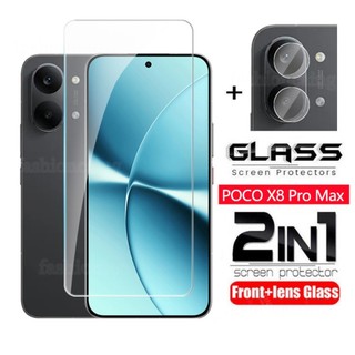 Dành Cho PocoX8ProMax 2 Trong 1 Bảo Vệ Màn Hình Kính Cường Lực Cho Xiaomi Poco X8 Pro Max X 8 PocoX8 Pro Max PocoX8Pro Max 2026 Camera Sau Ống Kính Bảo Vệ Full Cover Phim Trước