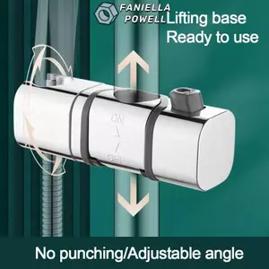 FANIELLAPOWELL Kệ thanh trượt trong phòng tắm, Giá đỡ đầu vòi hoa sen có thể xoay được thay thế, Ống tròn đa năng có thể điều chỉnh Giá đỡ đường ray Phần cứng Phụ kiện tắm
