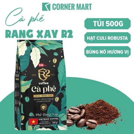 Cà Phê Rang Xay R2 Hạt Culi Robusta 500g Cafe Rang Mộc 100% Pha Phin Pha Máy Thượng Hạng Bản F&B