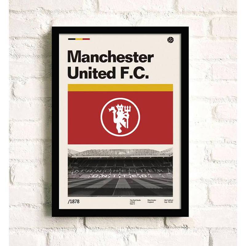 Liverpool Real Madrid Arsenal Manchester United Manchester City Câu lạc bộ bóng đá Retro Canvas Poster Nghệ thuật treo tường cho người hâm mộ Phòng ngủ Trang trí phòng khách