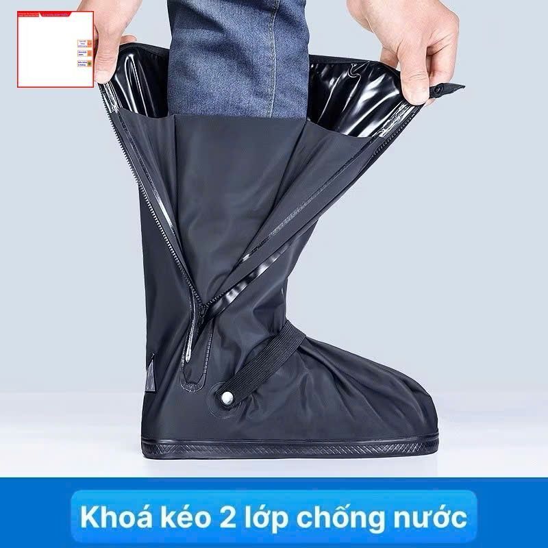( BỌC GIÀY ĐEN ) ỦNG BỌC GIÀY đi mưa đế cao su chống trượt cao cấp  - Bảo vệ giày, ủng bọc giay đi mưa