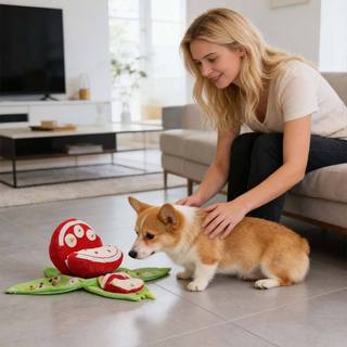 Dog Snuffle Toy Interactive plush squeaky toy for puppies, great for foraging training and stress relief
