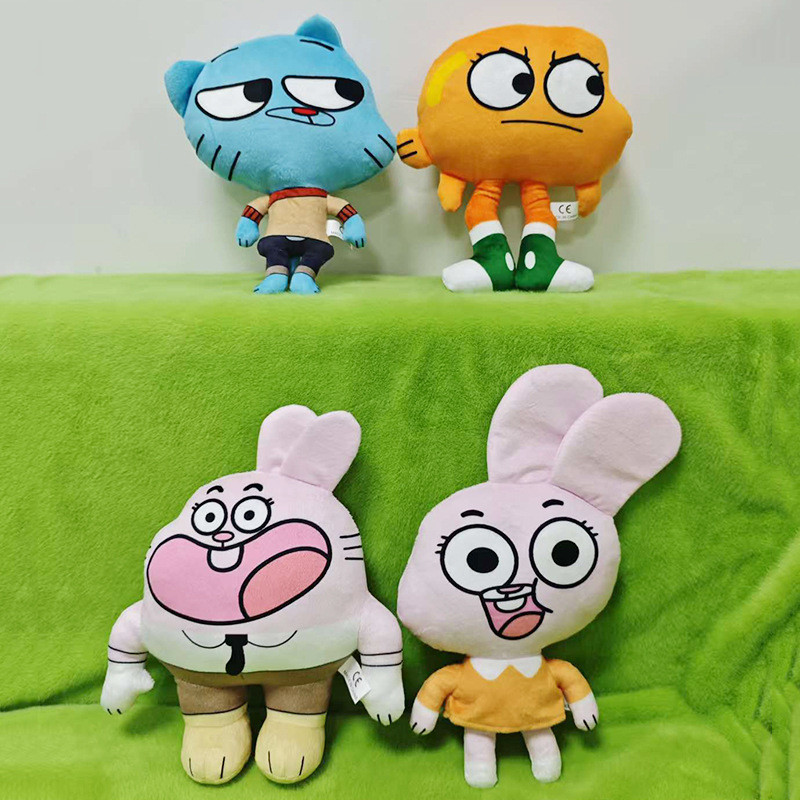 Thế giới tuyệt vời của Gumball Đồ chơi sang trọng - Búp bê nhồi bông mạng hoạt hình Gumball & Darwin dành cho trẻ em và người hâm mộ