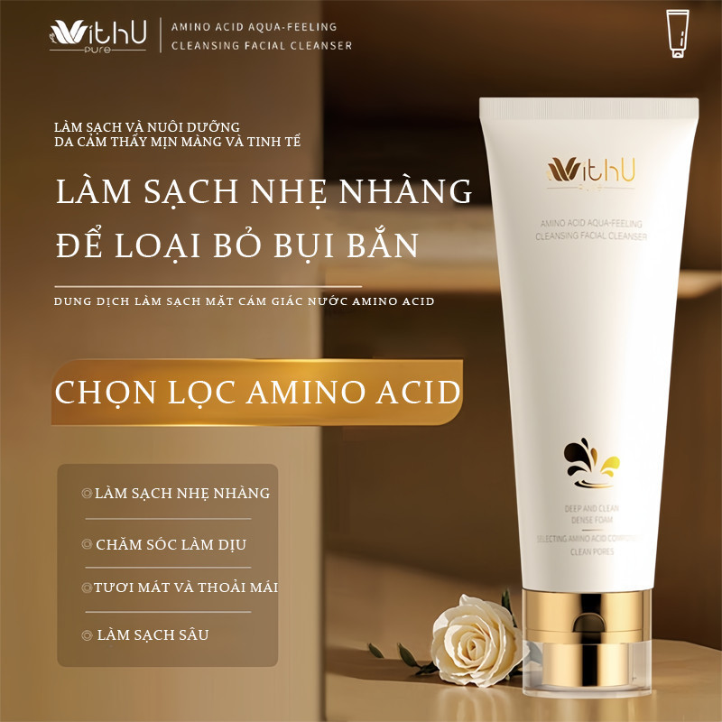 WithUpure Sữa Rửa Mặt Chăm Sóc Da Nhẹ Nhàng 100g,Dưỡng ẩm Và Kiểm Soát,Se khít lỗ chân lông,Dưỡng Da Dịu Nhẹ
