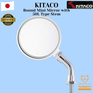 <Sale>KITACO Round Mini Mirror with 50L Type Stem, M8+M10 Mounting Diameter, Adapter Included