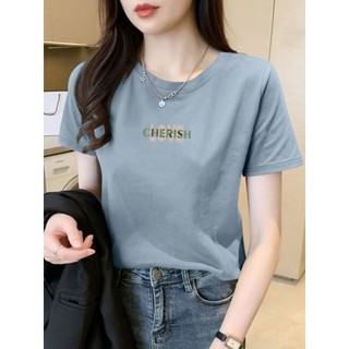 Áo thun nữ tay ngắn, phong cách mùa hè mới, thời trang và đa năng